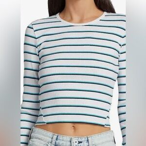 New with Tags! Women’s Rag & Bone Essential Rib Stripe long sleeve tee